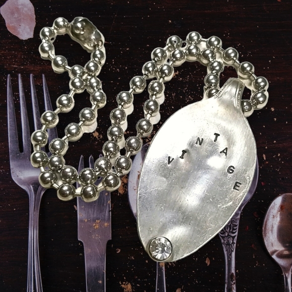 Hand Crafted Repurposed Vintage Spoon Ball Chain Necklace - Picture 3 of 16
